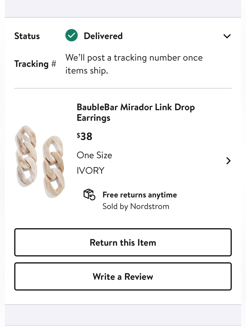 Ivory Chain Link Drop Earrings - Neutral Tone